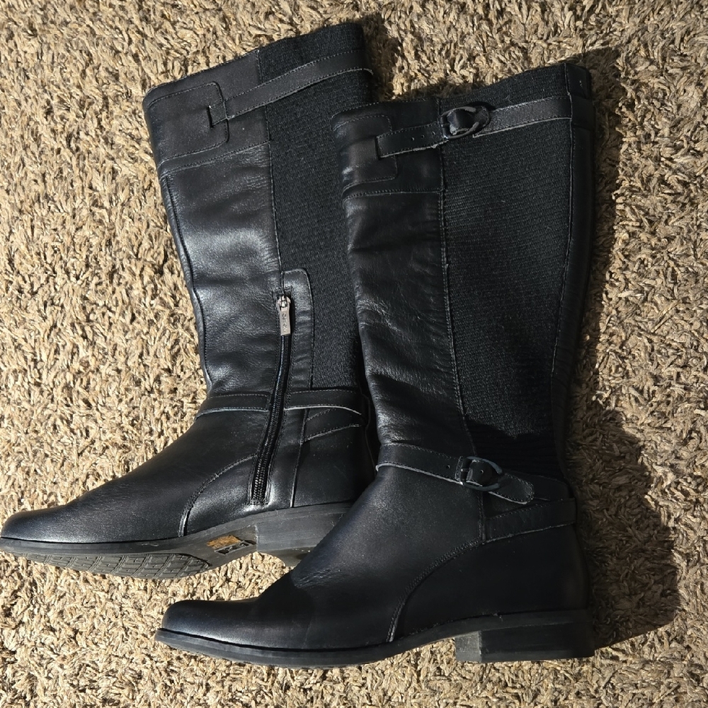 Aetrex Black Leather Riding Boots